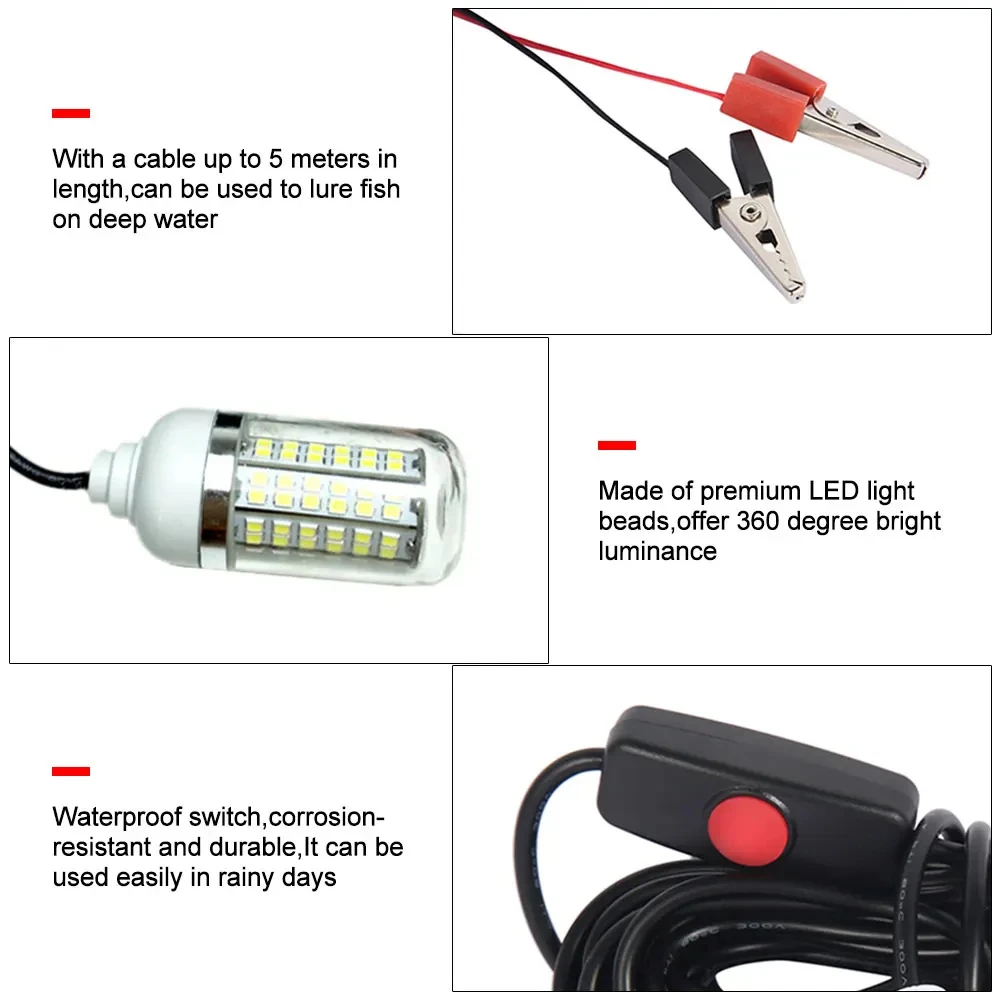 12V Underwater Lamp 15W 108 LE - Fishing Boat Navigation Light review and price