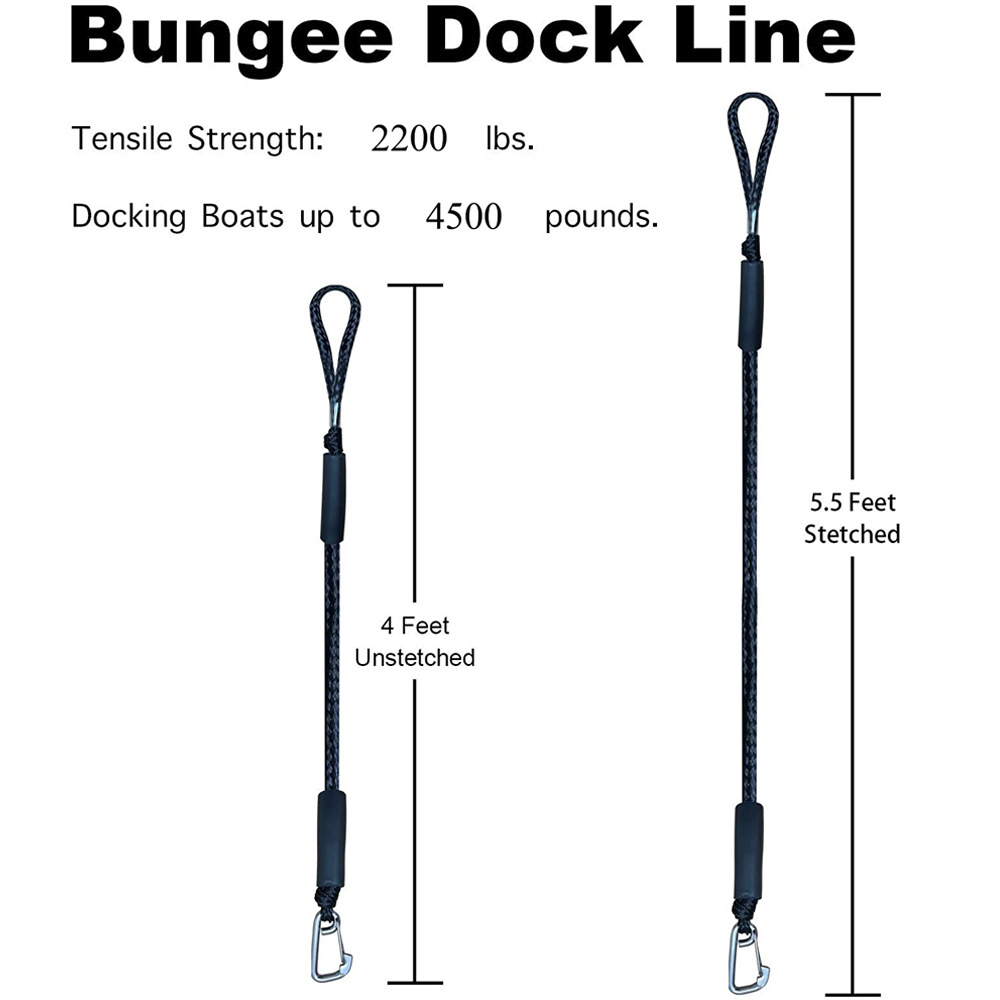 Boat Bungee Dock Line M8 Hook  - Fishing Boat Anchor review and price